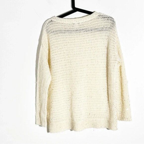 NORDSTROM SIGNATURE Cashmere Sequin Sweater in Ivory size XXS - Picture 5 of 6